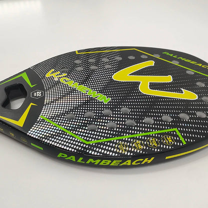 Raquete de Beach Tennis Camewin 3K Carbono Full | Superfície Áspera para Mais Efeito, Controle e Potência