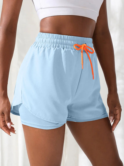 Shorts Feminino Cintura Alta Fitness 2 em 1 – Conforto e Estilo para Treino e Corrida