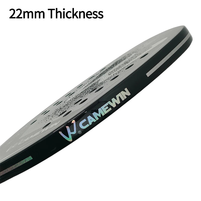 Raquete de Beach Tennis Camewin 3K Carbono Full | Superfície Áspera para Mais Efeito, Controle e Potência