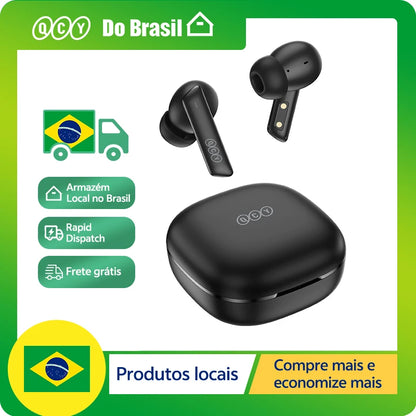 QCY HT05 ANC Wireless Earphone 40dB Noise Cancelling Bluetooth 5.2 Headphone 6 Mic ENC HD Call TWS Earbuds Transparency Mode