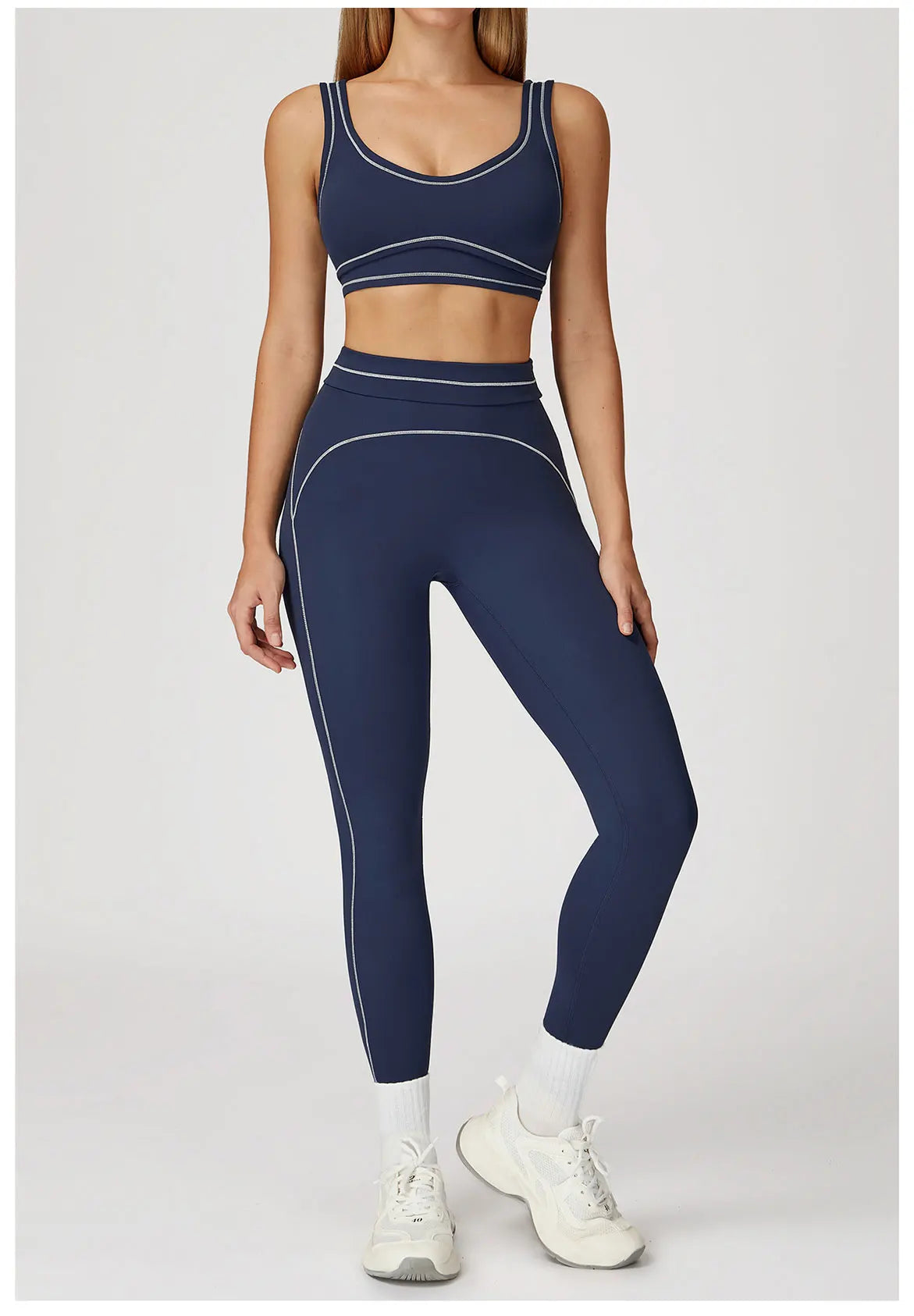 Conjunto Fitness Feminino 2 Peças | Top Esportivo e Shorts Cintura Alta
