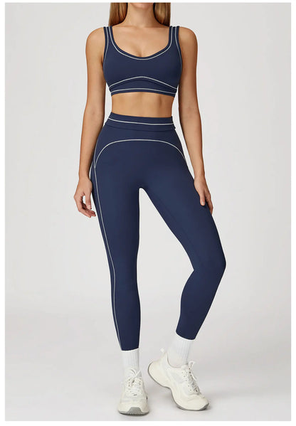 Conjunto Fitness Feminino 2 Peças | Top Esportivo e Shorts Cintura Alta
