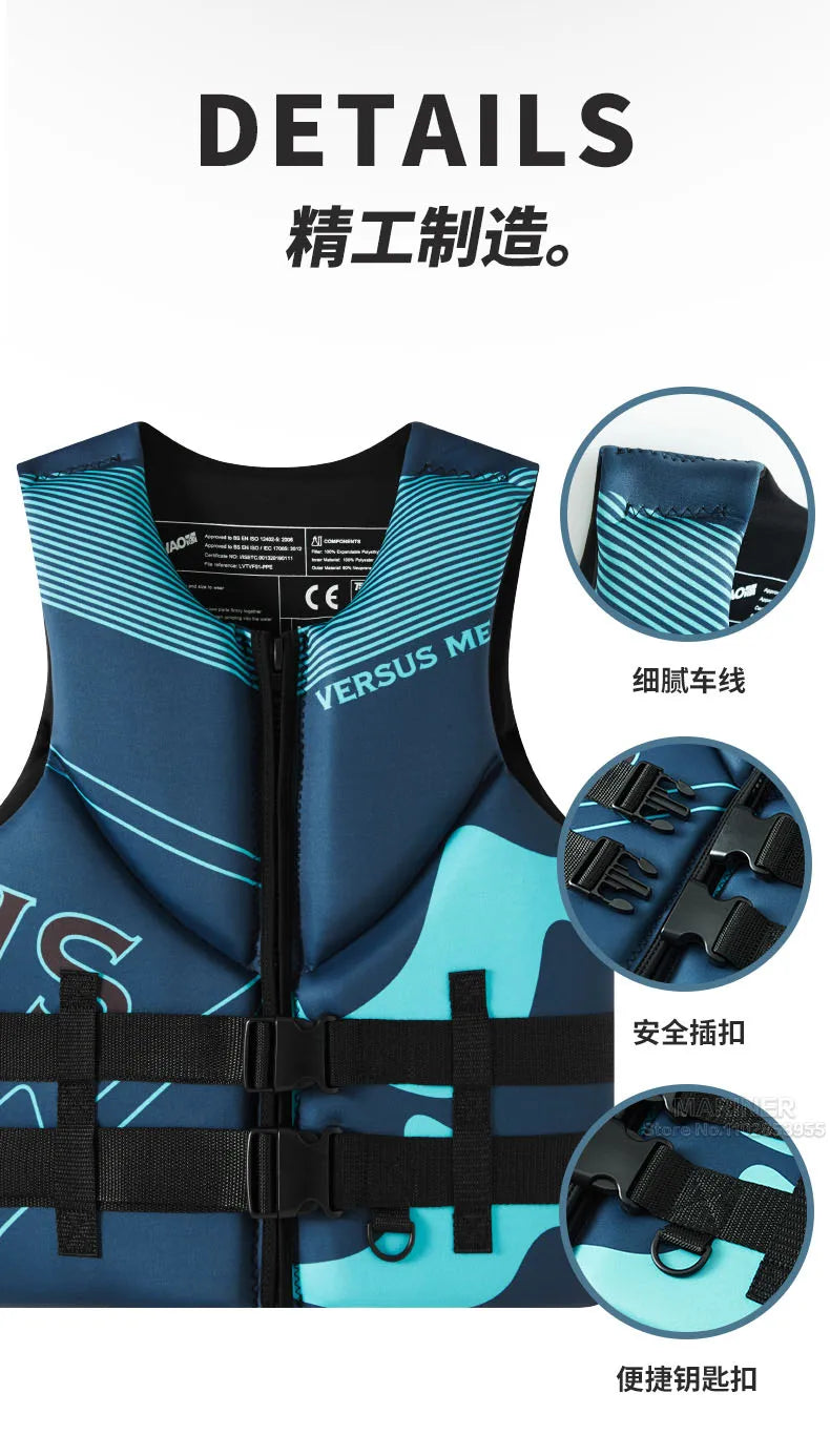 Colete Salva-Vidas Adulto para Caiaque, Jet Ski, Barco, Pesca, Wakeboard e Esportes Aquáticos
