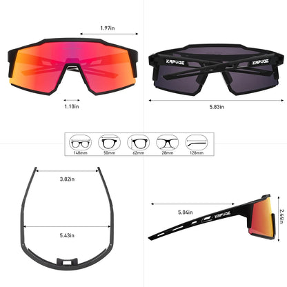 Óculos de Ciclismo Kapvoe Polarizados UV400 – Leves e Ideais para MTB e Estrada