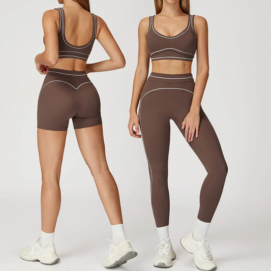 Conjunto Fitness Feminino 2 Peças | Top Esportivo e Shorts Cintura Alta