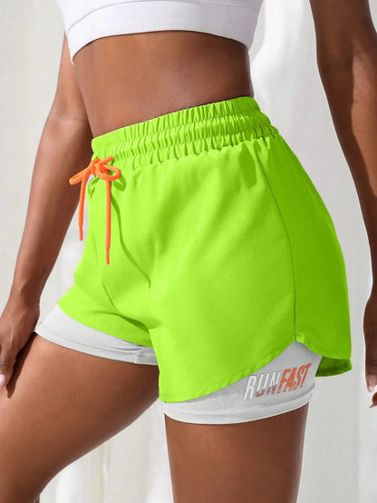 Shorts Feminino Cintura Alta Fitness 2 em 1 – Conforto e Estilo para Treino e Corrida