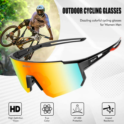 Óculos de Ciclismo SCVCN UV400 para Bike, Corrida e Esportes