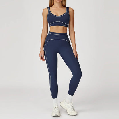 Conjunto Fitness Feminino 2 Peças | Top Esportivo e Shorts Cintura Alta