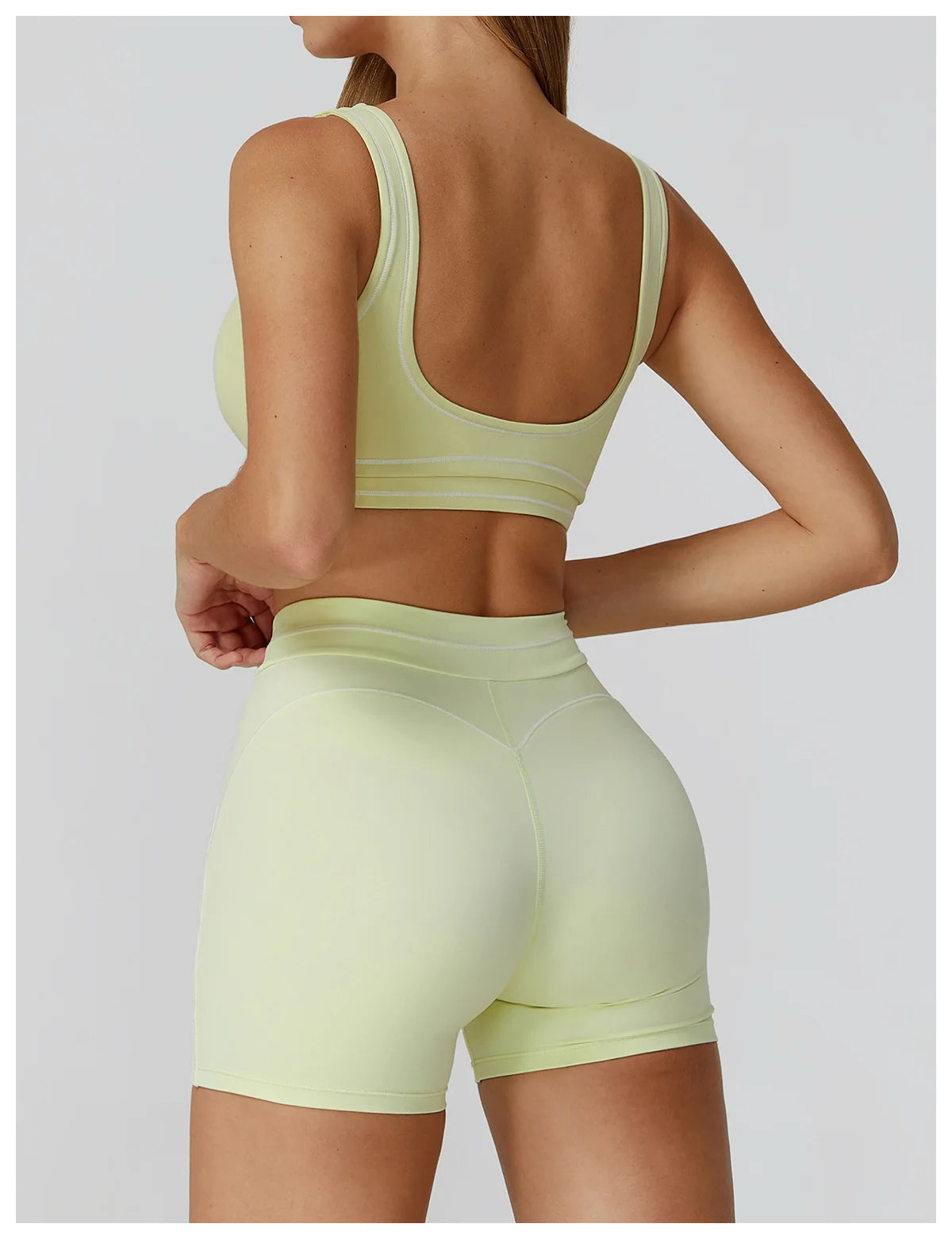 Conjunto Fitness Feminino 2 Peças | Top Esportivo e Shorts Cintura Alta