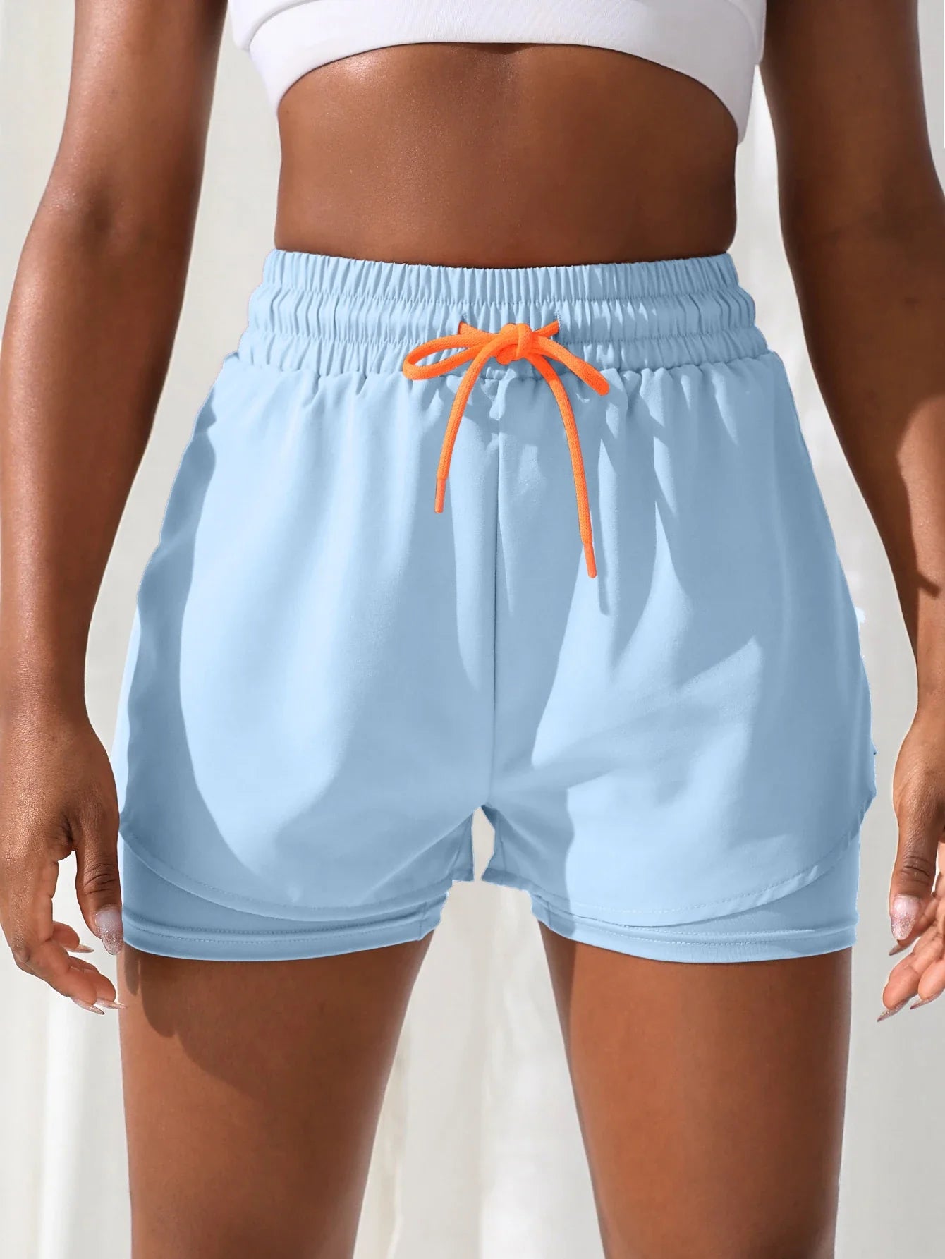 Shorts Feminino Cintura Alta Fitness 2 em 1 – Conforto e Estilo para Treino e Corrida