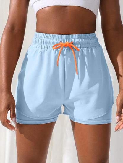 Shorts Feminino Cintura Alta Fitness 2 em 1 – Conforto e Estilo para Treino e Corrida