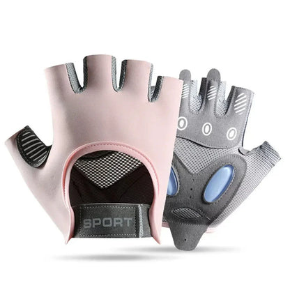 Luvas Esportivas para Ciclismo e Academia com Meio Dedo, Antiderrapantes e Absorção de Impacto