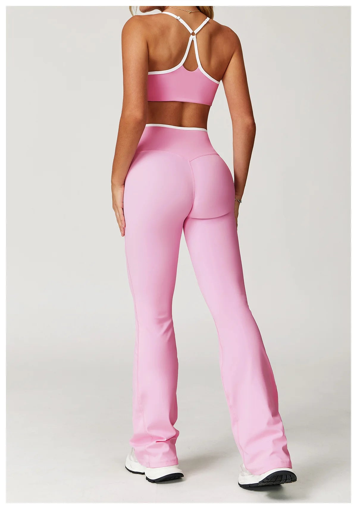 Conjunto Fitness Feminino 2 Peças Flare | Top e Calça Cintura Alta
