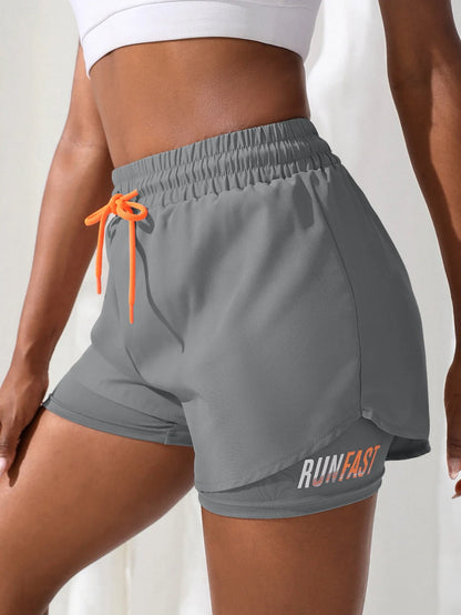 Shorts Feminino Cintura Alta Fitness 2 em 1 – Conforto e Estilo para Treino e Corrida